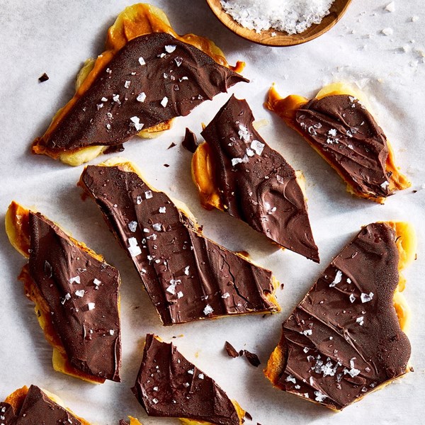Chocolate peanut butter banana bark