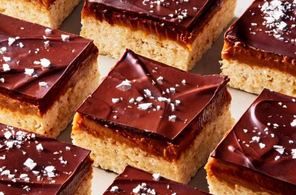 Chocolate-peanut-butter-caramel cereal bars