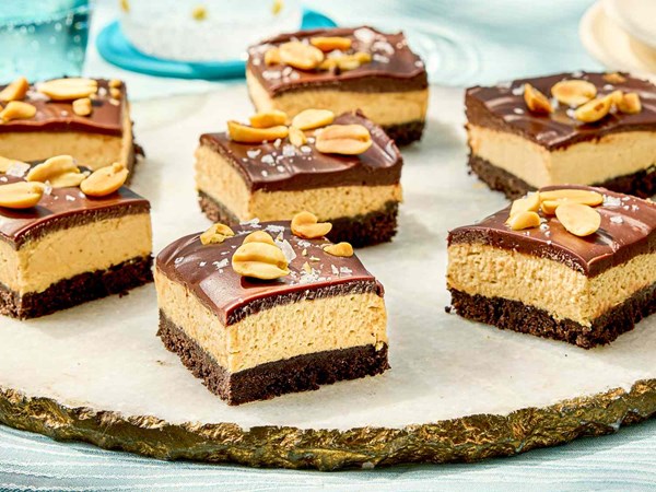 Chocolate peanut butter cheesecake bars