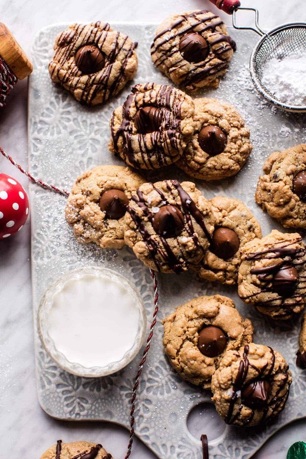 Chocolate peanut butter crinkle cookies
