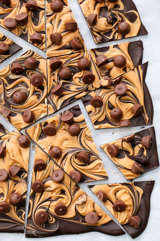 Chocolate peanut butter cup bark