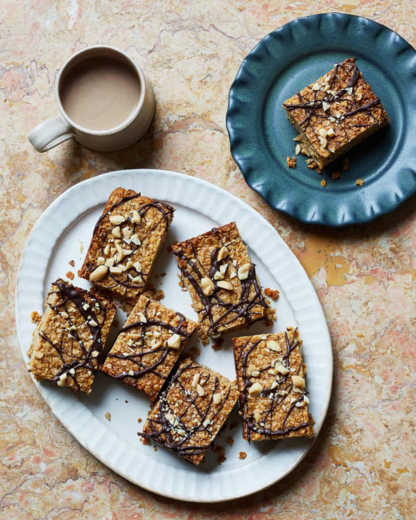 Chocolate peanut butter flapjacks