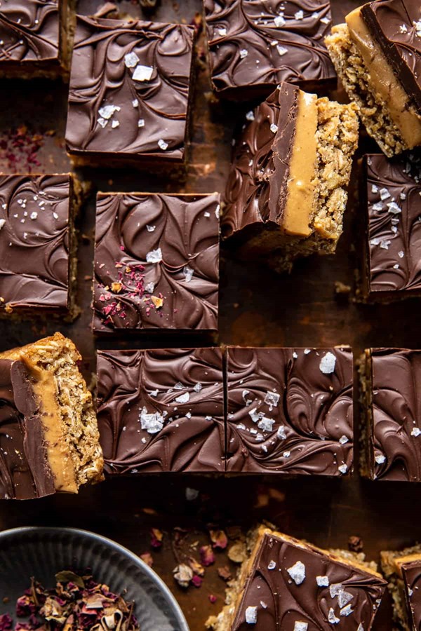 Chocolate peanut butter oatmeal bars