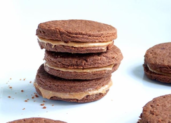 Chocolate peanut butter sandwich cookies