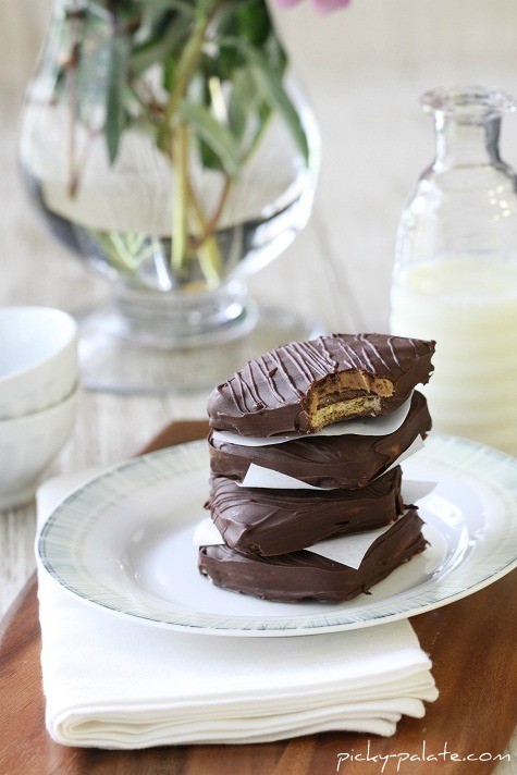 Chocolate peanut butter sandwiches