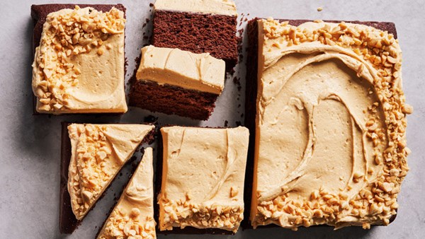 Chocolate-peanut butter slab cake