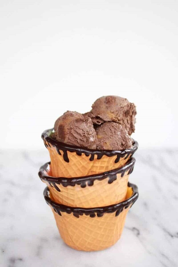 Chocolate peanut butter swirl fudge brownie ice cream