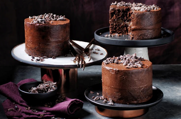 Chocolate, pear, ginger and coconut cakes