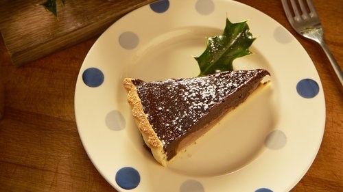 Chocolate pear tart