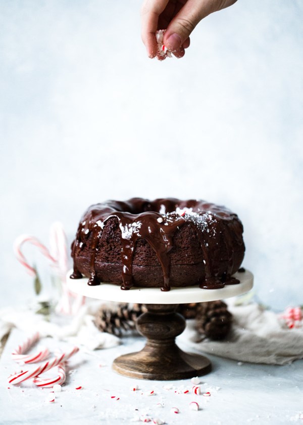 Chocolate peppermint bundt cake