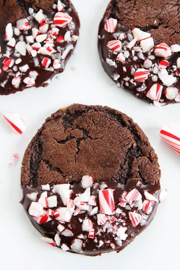 Chocolate peppermint ganache cookies
