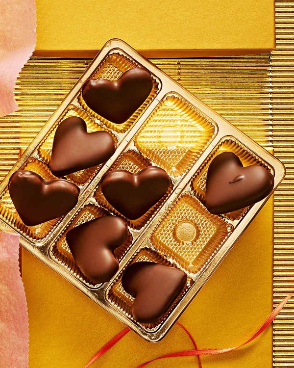 Chocolate-peppermint hearts