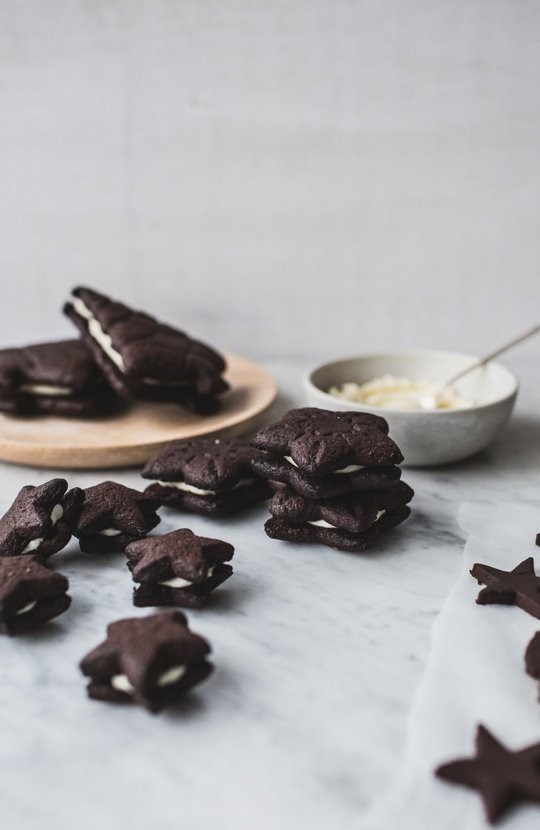 Chocolate peppermint sandwich cookies