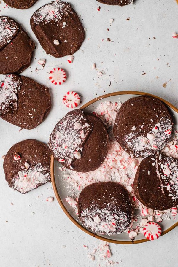 Chocolate peppermint shortbread
