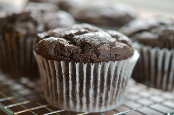 Chocolate persimmon muffins