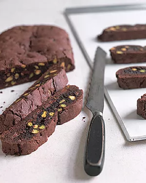 Chocolate pistachio biscotti