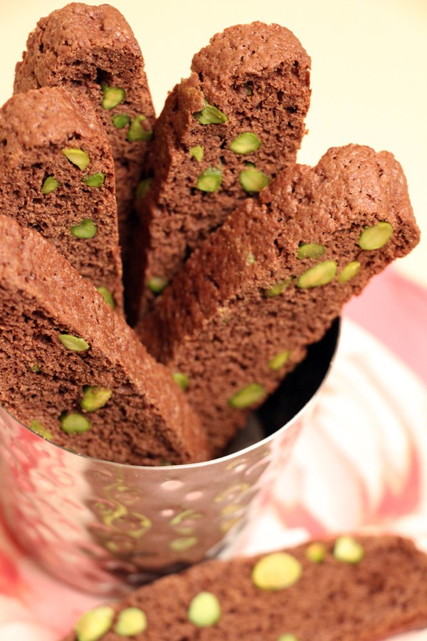 Chocolate pistachio biscotti