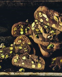 Chocolate pistachio biscotti