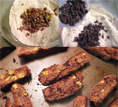 Chocolate pistachio biscotti