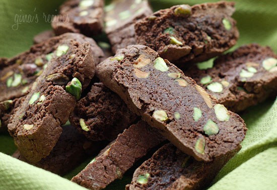 Chocolate pistachio biscotti
