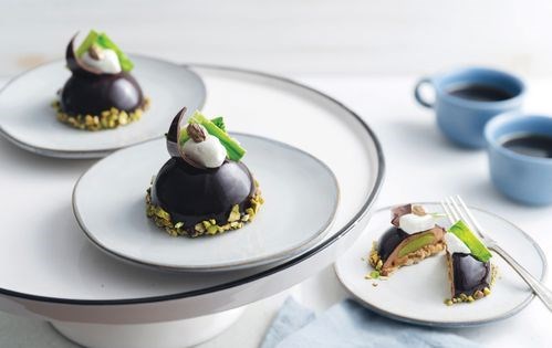 Chocolate pistachio dome