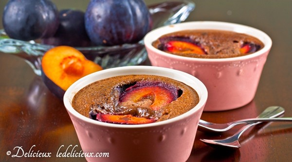 Chocolate plum clafoutis