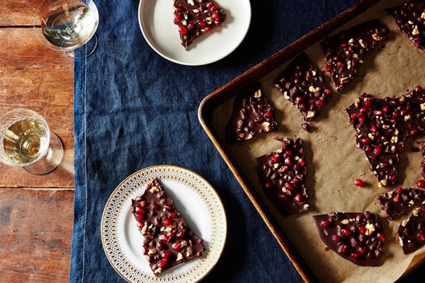 Chocolate pomegranate bark
