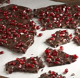 Chocolate-pomegranate-ginger bark