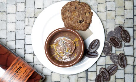 Chocolate pots with whiskey whipped cream