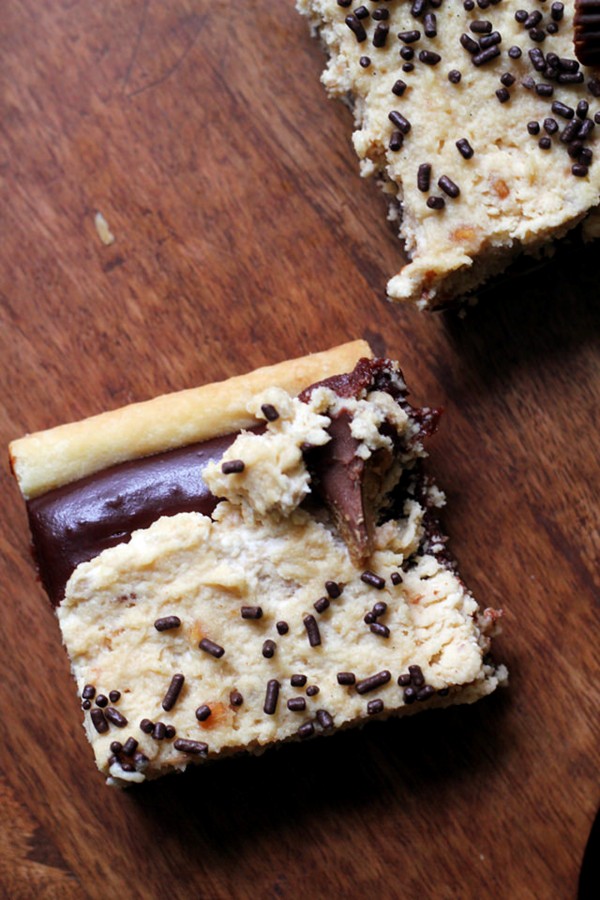 Chocolate pudding slab pie with peanut butter mascarpone whipped cream