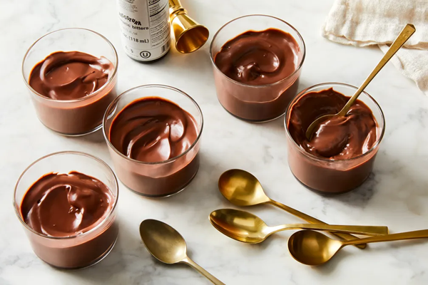 Chocolate pudding with bitters