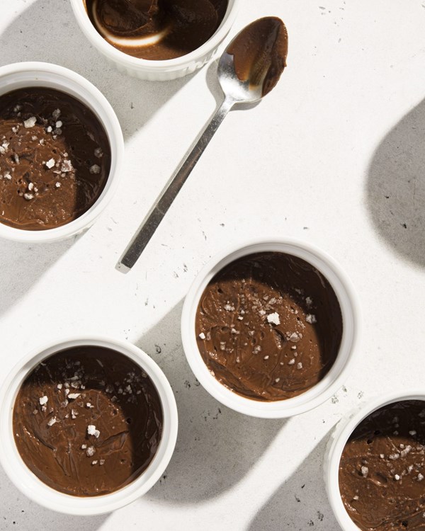 Chocolate pudding with brown sugar and miso