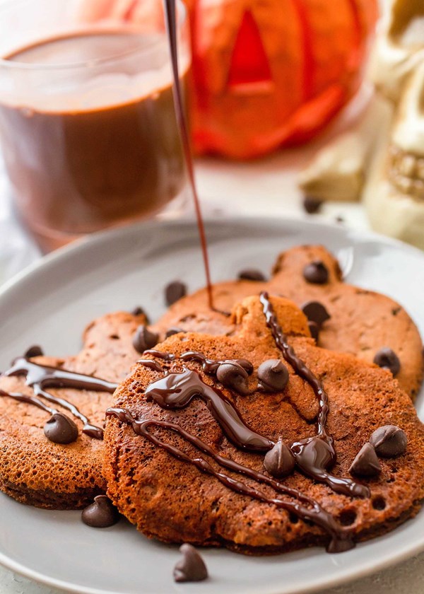 Chocolate pumpkin pancakes