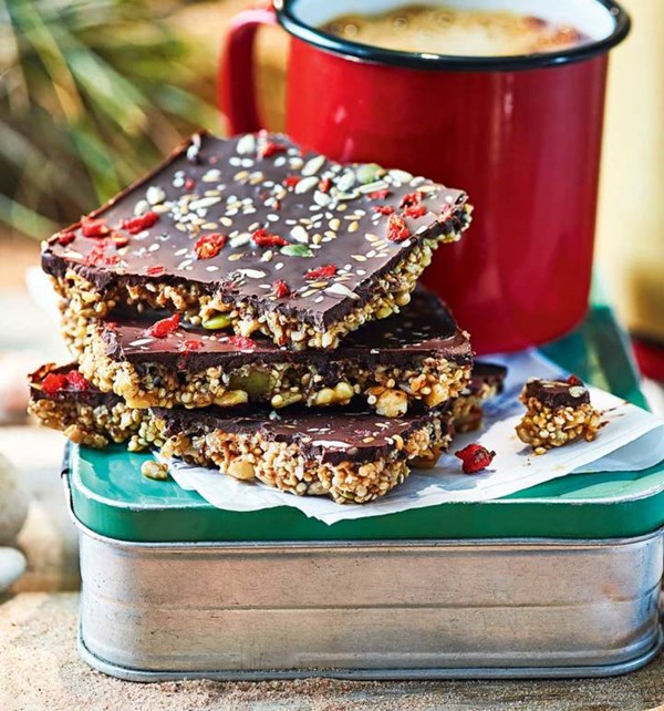 Chocolate quinoa brittle