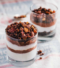 Chocolate-quinoa cruncher parfaits