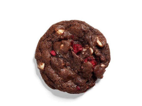 Chocolate-raspberry chewy chocolate chip cookies