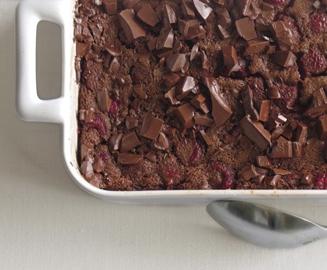 Chocolate raspberry clafoutis