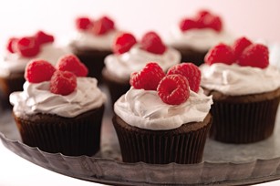 Chocolate-raspberry cupcakes