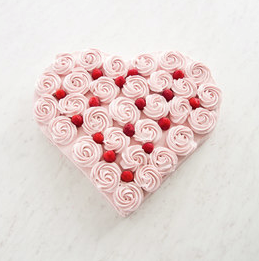 Chocolate raspberry heart cake