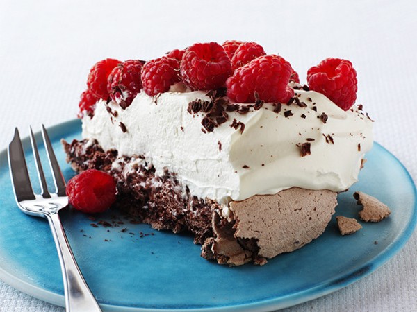 Chocolate raspberry pavlova