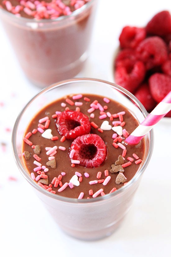 Chocolate raspberry smoothie