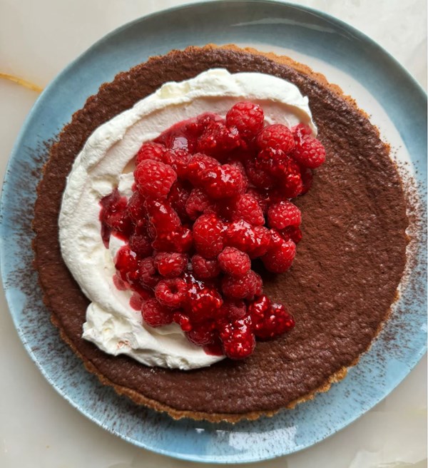 Chocolate raspberry tart