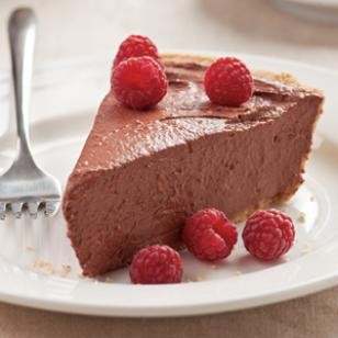 Chocolate raspberry tofu pie