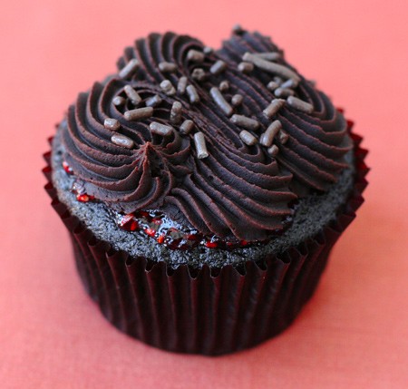 Chocolate raspberry truffle cupcakes