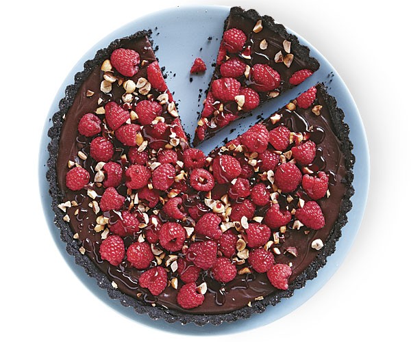 Chocolate-raspberry yogurt tart