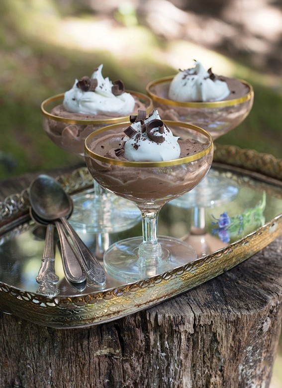 Chocolate ricotta mousse cups