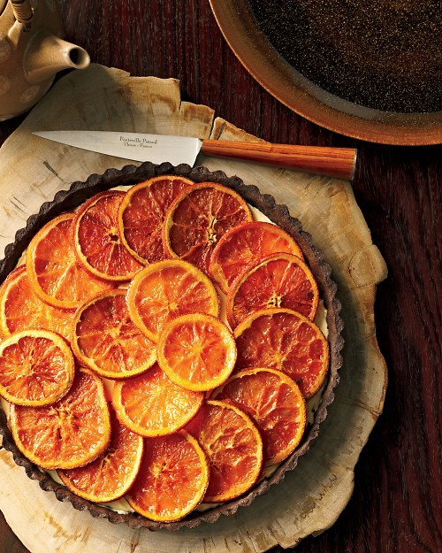 Chocolate roasted-orange tart