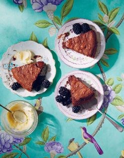 Chocolate, roasted walnut & vanilla bean cake