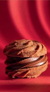 Chocolate rosettes with cinnamon ganache