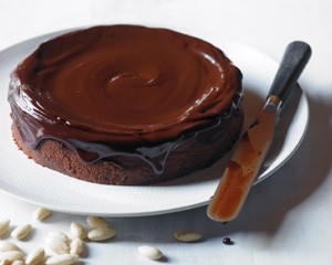 Chocolate, rum and almond cake